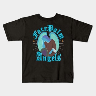 Facepalm Angels Cyan Kids T-Shirt